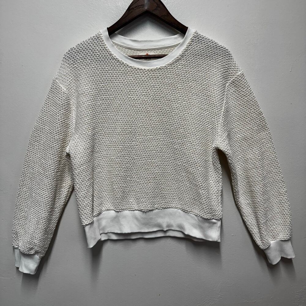 Marine Layer Textured Knit Sweater Women’s Large White Cream Crewneck